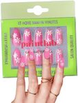 PaintLab Press-On Nails Manicure Kit, Pink Daisy, 30-Piece Set, Long-Lasting Fake Nails with Glue, File, Prep Pad & Cuticle Stick