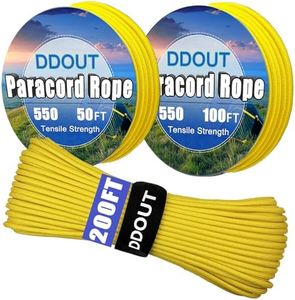 DDOUT 550 Paracord Rope 200ft, 4mm Thin Tactical Parachute Cord for Climbing, Camping, Tent, Clothsline, Survival Utility Rope, DIY Paracord Bracelet