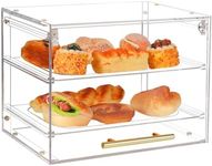 Cutora Large Pastry Display Case, Acrylic Bread Box with Front Door, Cake Donut Sourdough Bread Baking Supplies and Accessories, for Bakery Kitchen Stuff Countertop (2-Tier)