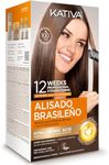 Kativa Brazilian Straightening Kit - Professional Straightening Treatment at Home - Up to 12 Weeks Lasting - Keratin Straightening - Vegetable Keratin - Formalin Free - Easy to Apply.