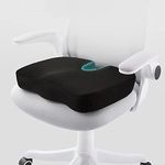 CUSHIO Coccyx Seat Cushion (High Density) for Tailbone, Sciatica, Hip Lower Back Pain Relief - Cushion for Office or Home Chairs or Wheelchairs (Upto 100KG, Mesh Black)
