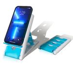 STRIFF Smartphone Stand, Tabletop, Foldable, Mobile Phone Stand, Tablet Stand, Smartphone Holder, Adjustable Height, Anti-Slip, Lightweight, Compact, Portrait and Horizontal, Easy to Carry(Sky)