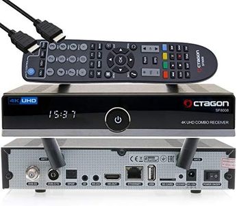 OCTAGON SF8008 4K UHD HDR HYBRID Sat- Cavo- Terrestre- Ricevitore PVR 1xDVB-S2X + 1x DVB-C / T2 - E2 Linux TV Box, Ricevitore PVR tramite USB - incluso cavo HDMI EasyMouse e doppia WLAN