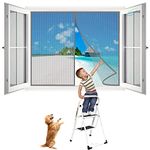 Window Mosquito Net to Keep Bugs Out, 165x155 cm Magnetic Top to Bottom Seal Snap Self Closing, Keeps Bugs Mosquitoes Out Lets Cool Breeze in- Gray H