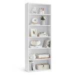 VASAGLE Bookshelf, 23.6 Inches Wide, 6-Tier Open Bookcase with Adjustable Storage Shelves, Floor Standing Unit, Cloud White ULBC166T14