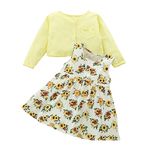 Xumplo Newborn Baby Girl Cardigan Dress Infant Girls Sleeveless Floral Dresses 2Pcs Clothes Set 12-18 Months