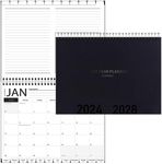 5-Year Calendar Planner, 2024-2028 Monthly Schedule Organizer Flip Calendar Diary with Tabs, Spiral Bound Top, Black, 8 ½” Wide x 11” Long