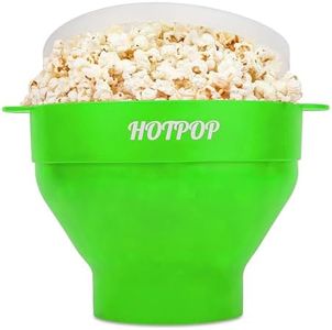 The Original Hotpop Microwave Popcorn Popper, Silicone Popcorn Maker, Collapsible Bowl BPA-Free and Dishwasher Safe- 20 Colors Available (Green)