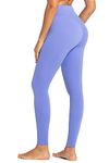 Sunzel Nunaked Workout Leggings for Women, Tummy Control Compression Workout Gym Yoga Pants, High Waist & No Front Seam Periwinkle Medium 28"