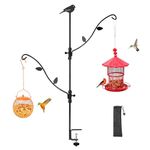 Deck Bird Feeder Pole Bird Feeder Porch Multi-Hook Bird Feeder Hooks for Deck Kit with Two Adjustable Branches