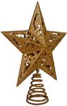 Kurt Adler 8-Inch Gold Glittered 5 Point Star Treetop