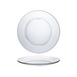 Duralex® LYS Clear Glass Plate 9.25 inch, Set of 6 Glass Plates | Microwave & Dishwasher Safe | for Dinning & Gifting| Ultra Scratch Resistant Tempered Glass