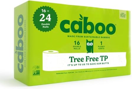 Caboo Natural Bamboo Toilet Paper, Septic Safe Biodegradable Bath Tissue, Eco-Friendly Soft 2-Ply Sheets 16 Count White