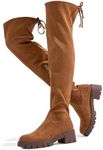 Jeossy Women's 990 Over The Knee High Boots Camel Platform Thigh High Boots Long Boots for Women Size 11(DJY990 Camel 11)