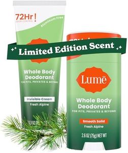 Lume Whole Body Deodorant - Invisible Cream Tube and Solid Stick - 72 Hour Odor Control - Aluminum Free, Baking Soda Free, Skin Loving - 3.0 Ounce Tube and 2.6 Ounce Solid Stick Bundle (Fresh Alpine)