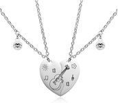 RAMESONL Friend Forever Heart Pendant Necklace for 2,13 Inspired Heart Hands Matching Necklaces Feature Music Note,BFF Necklace for 2 Cute Rabbits for Couples Friend TS Fan Music Lovers, adjustable,