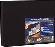 HG Concepts Art Photo Storage Box Eternity Archival Clamshell Box for Storing Artwork, Photos & Documents Deluxe Acid-Free Sturdy & Lined with Archival Paper - [Black - 11" x 14"]