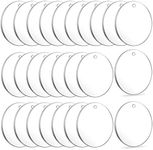 Acrylic Keychain Blanks, Audab 50pcs Clear Keychains for Vinyl, Transparent Circle Discs Blanks Bulk DIY Keychain, Crafting and Vinyl Projects