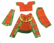 Fancy Steps Original Double Fan Classical Bharatnatyam bharatanatyam Dance Fancy Dress Costumes (12 to 14 Years)