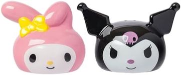 Silver Buffalo Sanrio Hello Kitty and Friends My Melody and Kuromi 3D Sculpted Ceramic Salt and Pepper Shaker Set