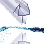 Shower Door Bottom Seal Strip, Clear Shower Door Sweep, Suitable for 1/2” (12mm) Glass Thickness Glass Door, Can Cut Length 39” (1m), Leak Proof and Dust Proof Barrier
