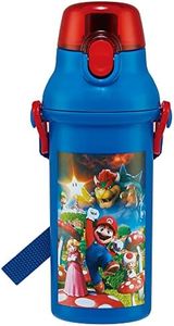 Skater PSB5SANAG-A Super Mario Movie Water Bottle, 16.2 fl oz (480 ml), For Kids, Antibacterial, Plastic, Made in Japan
