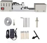 Professional mini Lathe Machine, Lathe Tools Woodworking Machine, Lathe Beads Polisher, CNC DIY Woodworking Wood Lathe Machine (Silver)