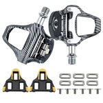 Road Bike Pedals, SPD SL Pedals, 9/16" Carbon Fiber Waterproof Cycling Pedal, Clipless Bicycle Pedals with Cleats Compatible with Shimnao SPD Pedals for Road Bike (3D Pattern)