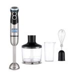 KENT Hand Blender Plus Chopper 450 W | Variable Speed Control | Turbo Switch for Fast Blending & Chopping | Hot & Cold Blending | Low Noise DC Motor | Multiple Attachments Chopper, Whisker & Jar