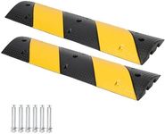 Garvee Speed Bump, 2 Pack 3.3 Ft Rubber Speed Bumps for Asphalt Road Driveway, 25000 lbs Load Capacity Modular Cable Ramps Cable Protector Ramp Hose Protector Ramp with 2 Cord Channel