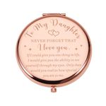 VANLOVEMAC Daughter Birthday Gift from Mom Dad, to My Daughter Inspirational Gifts, I Love You Gifts Makeup Mirror for Daughter in Law Christmas Graduation Wedding Gift for Women Girls