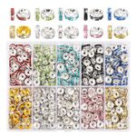 Spacer Beads for Jewelry Making, 700PCS Rhinestone Spacer Beads Crystal Bead Spacers for Bracelets Making Necklaces, Bracelet Charms, 10 Colors