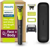 Norelco Philips OneBlade 360 with Connectivity Hybrid Face + Body, Electric Beard Trimmer, Shaver & Body Groomer with 360 Blade Tech, 1x360 Blade, 5-in-1 Comb, Body Kit, Travel Case, QP4631/90