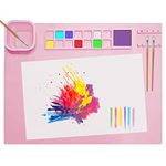 SOQKEEN Silicone Craft Mat, 20"×16" Silicone Craft Painting Mat Collapsible Non-Stick Sheet for Crafting Watercolour Painting Cutting Art Creation Clay and DIY Projects (Pink)