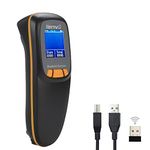 LENVII R777 Portable Bluetooth 2D Barcode Scanner Wireless with LCD Screen Handheld 2D Barcode Reader QR Code Scanner 3 IN 1 Connect (Wireless/Bluetooth/Wired) with BIS Approved Bar Code Scanner with Function of Counting and Storing Barcode (BLACK)