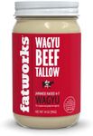 Fatworks 100% Pure A5 Japanese Wagyu Tallow, Ultimate Brisket Flavorizer, Certified A5 Wagyu, KETO, PALEO, CARNIVORE, WHOLE30 friendly, Non Hydrogenated- 14 oz.