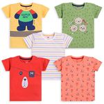 LuvLap Regular Fit H/S Boys T-Shirt (904616_Multicolor-3 18 to 24 Months)