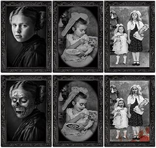 Halloween Decoration Scary Indoor Wall Decor, 3Pack 3D Changing Face Moving Picture Frame Gothic Portraits Horror Halloween Party Decor for Home Castle Haunted House Props