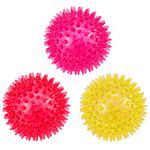 petizer 3-Pack 2.5/3.5" Squeaky Dog Toy Balls, Floating Dog Pool Ball, Dog Spiky Ball, Fetch Toys for Puppy, Dog Chew Toys for Boredom, for Medium and Large Dogs (9cm, pink.red.yellow)