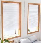 6 Pack Window Blinds Cordless Blackout No Drill Cut To Size Clip On Stick On Self Adhesive Temporary Blinds Pleated nonwovens Blinds For Windows Doors Shades Easy to Cut and Install