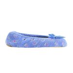 Isotoner Womens Embroidered Ballerina Blue Size: 3-4 UK