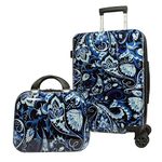 World Traveler Seasons Hardside 2-Piece Carry-on Spinner Luggage Set, Paisley, One_Size, Seasons Hardside 2-Piece Carry-on Spinner Luggage Set