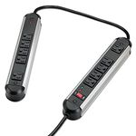 Fellowes 10-Outlet Metal Split Surge Protector, 6 Foot Cord, 1,250 Joules (99082),Black And Silver