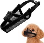 Crazy Felix Dog Muzzle for Small Medium Large Dogs Chiahuahua Dachshund Beagle Poodle Labrador, Breathable Mesh Pet Muzzle for Biting Chewing Scavenging, Allow Drinking and Feeding(XS, Black)