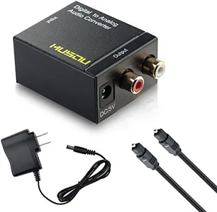 Musou Digital Optical Coax to Analog RCA Audio Converter Adapter with Fiber Cable