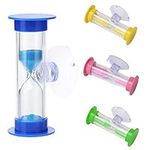 Kids Toothbrush Sandglass Timer, 2 Min Shower Timer Mini Glass Sand Clock, Suction Cup Timer, Cooking Swivel Sand Timer, Children Mini Hourglass for Brushing Children's Teeth (Blue)