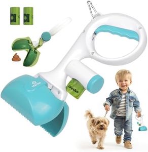 iPetba Kid-Friendly Dog Pooper Scoopers with Bag Attached < 3 in 1> One Button Portable Dog Dog Poop Holder Mini Waste Scooper for Dogs Lightweight Poop Picker Upper for Lawns Grass Dirt Gravel