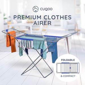 CUQOO Foldable Clothes Airer – Compact Drying Rack