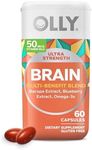 OLLY Ultra Strength Brain Softgels, Nootropic, Supports Healthy Brain Function, Memory, Focus and Concentration, Omega-3s, Vitamins B6 and B12, 30 Day Supply - 60 Count