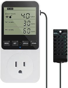 KETOTEK Humidity Controller Outlet Plug with Sensor, Digital Humidistat Switch 120V with Alarm for Greenhouse Mushroom Humidifier Dehumidifier